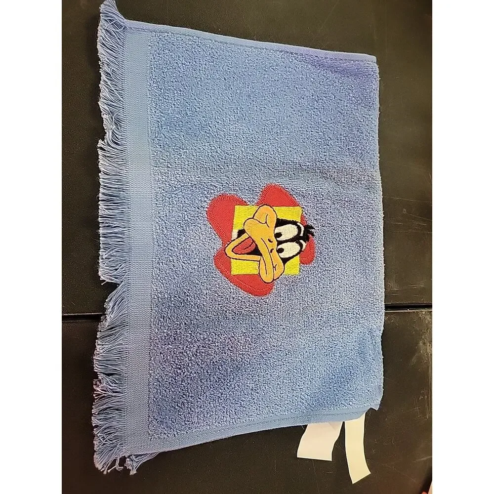 Vintage 1993 Daffy Duck Blue Hand Towel Retro Embroidered
